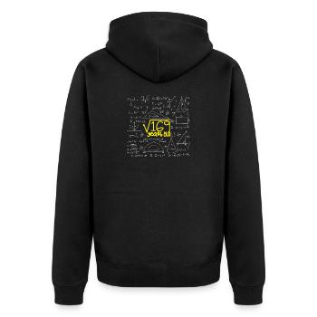 Sweet Sixteen Mathe-Kreidetafel-Tee - Unisex Premium Bio Zip Hoodie - Schwarz - Hinten - Nico (187cm)