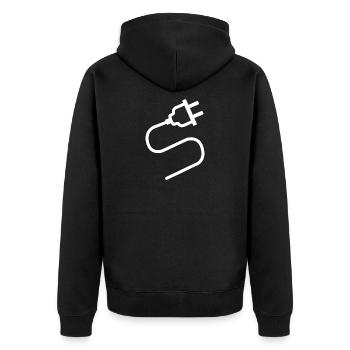 Art en ligne de prise électrique - Veste à capuche bio Premium Unisexe - noir - Dos - Nico (187cm)