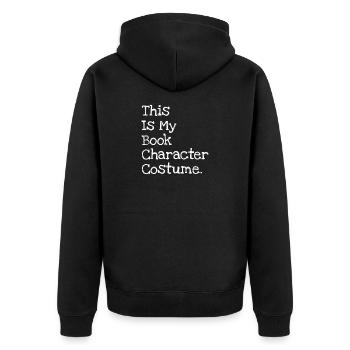 Book Character Costume Tee - Unisex Premium Organic Zip Hoodie - black - Back - Nico (187cm)