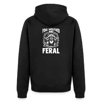 Trash Panda Raccoon - Unisex Premium Organic Zip Hoodie - black - Back - Nico (187cm)