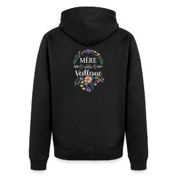 Mère Veilleuse Maman Merveilleuse Floral - Veste à capuche bio Premium Unisexe - noir - Dos - Nico (187cm)
