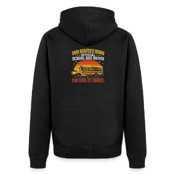 100 Routen geschafft Schulbusfahrer 100 Tage - Unisex Premium Bio Zip Hoodie - Schwarz - Hinten - Nico (187cm)