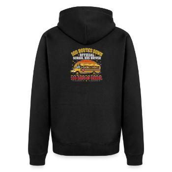 Schulbusfahrer 100 Routen hundert Tage Held - Unisex Premium Bio Zip Hoodie - Schwarz - Hinten - Nico (187cm)