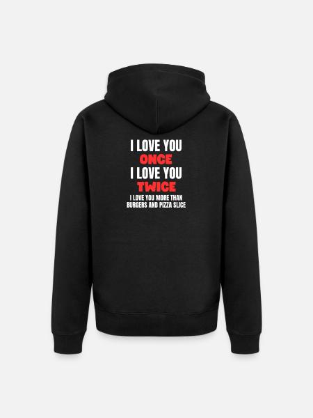 Mehr als Burger lieben - Unisex Premium Bio Zip Hoodie - Schwarz