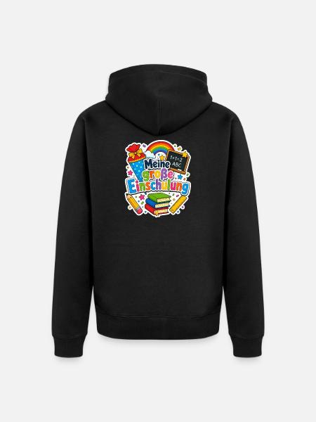 Schulkind 2026 Einschulung 2026 Schulanfang - Unisex Premium Bio Zip Hoodie - Schwarz
