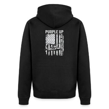 Purple Spice Up Military Kids Helicopter Military K - Unisex Premium Organic Zip Hoodie - black - Back - Nico (187cm)