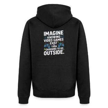 Imaginez que les jeux vidéo existent PC Gamer Gaming Zocker - Veste à capuche bio Premium Unisexe - noir - Dos - Nico (187cm)