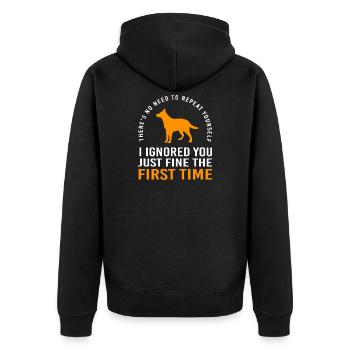 Australian Cattle Dog - Unisex Premium Organic Zip Hoodie - black - Back - Nico (187cm)