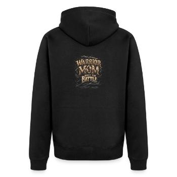 Krieger-Mutter - Unisex Premium Bio Zip Hoodie - Schwarz - Hinten - Nico (187cm)