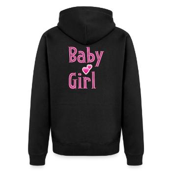 Baby Girl Pink Herzen Design - Unisex Premium Bio Zip Hoodie - Schwarz - Hinten - Nico (187cm)