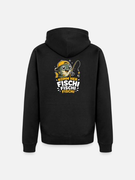 Komm her Fischi Fischi Fischi - Unisex Premium Bio Zip Hoodie - Schwarz