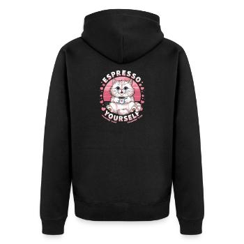 Conception de la Saint-Valentin de Espresso Yourself Chaton - Veste à capuche bio Premium Unisexe - noir - Dos - Nico (187cm)