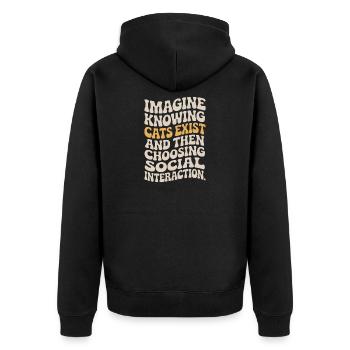 Chat : imaginez savoir que les chats existent Maman de chats - Veste à capuche bio Premium Unisexe - noir - Dos - Nico (187cm)