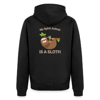 My Spirit Animal Is A Sloth Funny Lazy Sleepy - Unisex Premium Organic Zip Hoodie - black - Back - Nico (187cm)