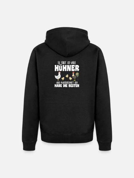 Hühnerflüsterer Huhn Hühnerhalter Hühner - Unisex Premium Bio Zip Hoodie - Schwarz