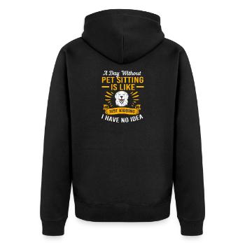 Haustier Sitter Haustiere Babysitter - Unisex Premium Bio Zip Hoodie - Schwarz - Hinten - Nico (187cm)