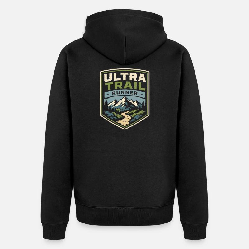 Coureur d’ultra-trail - Veste à capuche bio Premium Unisexe - noir