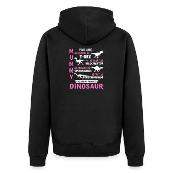 Du bist mein Lieblingsdinosaurier - Unisex Premium Bio Zip Hoodie - Schwarz - Hinten - Nico (187cm)