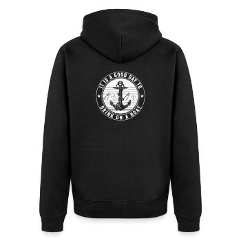 Chute de l’ancre : Drink On A Boat - Veste à capuche bio Premium Unisexe - noir - Dos - Nico (187cm)