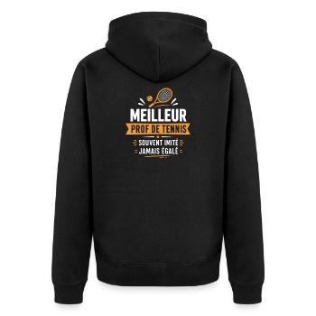 Meilleur Pro de Tennis Édition Badge - Veste à capuche bio Premium Unisexe - noir - Dos - Nico (187cm)