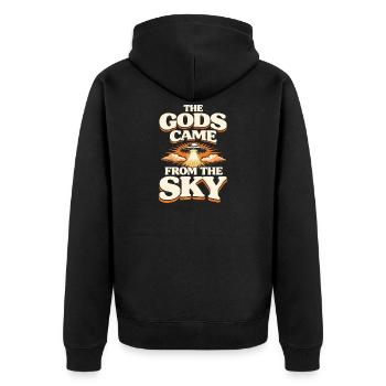 Gods From The Sky - Unisex Premium Organic Zip Hoodie - black - Back - Nico (187cm)