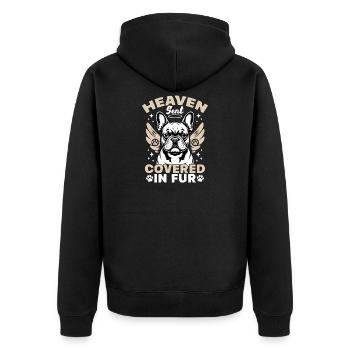 French Bulldog Frenchie Dog Breed - Unisex Premium Organic Zip Hoodie - black - Back - Nico (187cm)