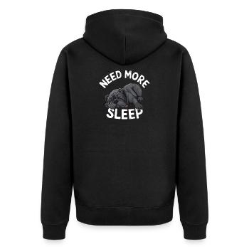 Le carlin endormi a besoin de plus de sommeil - Veste à capuche bio Premium Unisexe - noir - Dos - Nico (187cm)