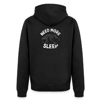Need More Sleep Dog Motif for Dog Lovers and - Unisex Premium Organic Zip Hoodie - black - Back - Nico (187cm)