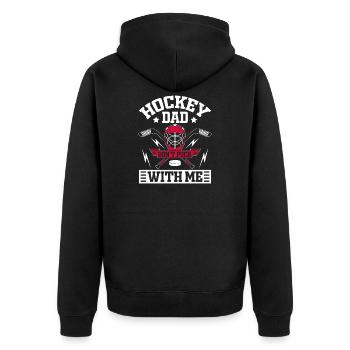 Papa hockey, ne joue pas avec moi - Veste à capuche bio Premium Unisexe - noir - Dos - Nico (187cm)