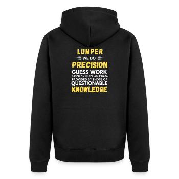 Lumper Précision Devine Entrepôt Drôle - Veste à capuche bio Premium Unisexe - noir - Dos - Nico (187cm)