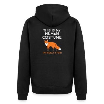 Das ist mein Fuchskostüm-Humor-T-Shirt - Unisex Premium Bio Zip Hoodie - Schwarz - Hinten - Nico (187cm)