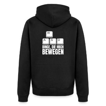 Dinge Die Mich Bewegen WASD PC Gamer - Unisex Premium Bio Zip Hoodie - Schwarz - Hinten - Nico (187cm)