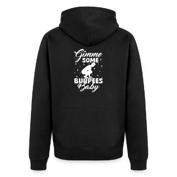 Les amateurs de gym Donnez-moi des Burpees de calistenie - Veste à capuche bio Premium Unisexe - noir - Dos - Nico (187cm)