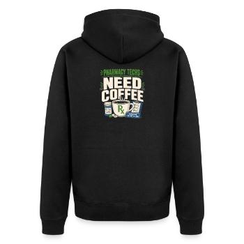Apothekentechniker Pharmacy Tech Cpht Rx Geschenk - Unisex Premium Bio Zip Hoodie - Schwarz - Hinten - Nico (187cm)