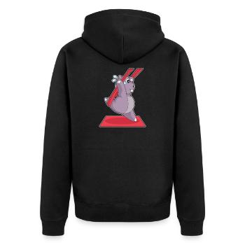 Hippopotamus Yoga Gymnastique - Veste à capuche bio Premium Unisexe - noir - Dos - Nico (187cm)