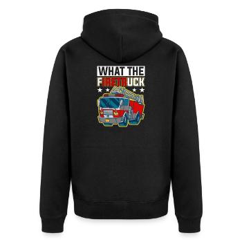 Quel est le camion de pompiers Cartoon Camion de pompiers - Veste à capuche bio Premium Unisexe - noir - Dos - Nico (187cm)