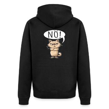 Um, Nope, Sarcasm & Funny Cat Tea Coffee - Unisex Premium Organic Zip Hoodie - black - Back - Nico (187cm)