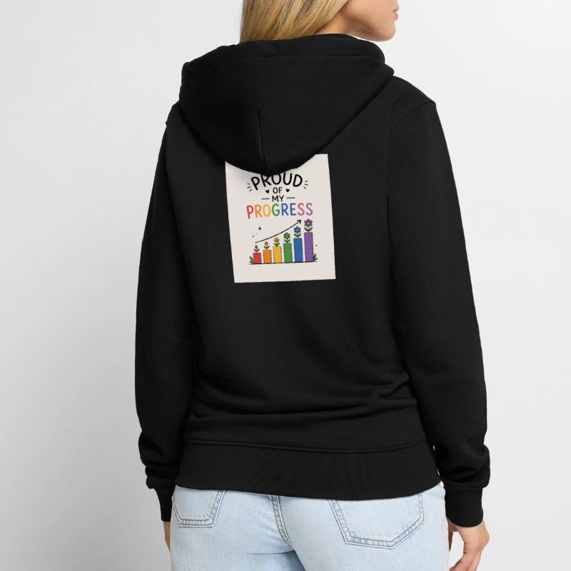 Fier de mes progrès Veste à capuche bio Premium Unisexe