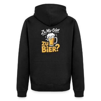 Bier Zu Mir Oder Zu Bier Flirt Single Party Malle - Unisex Premium Bio Zip Hoodie - Schwarz - Hinten - Nico (187cm)