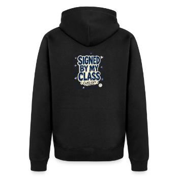 End of Year Gifts for Teachers, Signed By My Class - Unisex Premium Organic Zip Hoodie - black - Back - Nico (187cm)