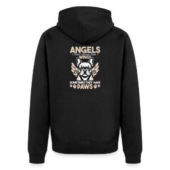 Bouledogue français Race de chien Frenchie - Veste à capuche bio Premium Unisexe - noir - Dos - Nico (187cm)