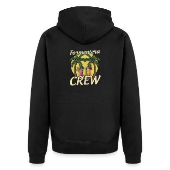 Formentera Crew - Unisex Premium Organic Zip Hoodie - black - Back - Nico (187cm)