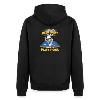 Plan de retraite Jeu de billard Billard squelette - Veste à capuche bio Premium Unisexe - noir - Dos - Nico (187cm)
