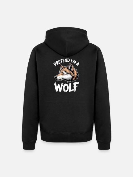 Wolf Sprüche Wölfe Lustiges Wolf Geschenk - Unisex Premium Bio Zip Hoodie - Schwarz