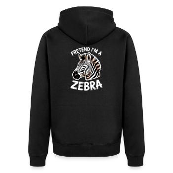 Zebra Sprüche Zebras Lustiges Zebra Geschenk - Unisex Premium Bio Zip Hoodie - Schwarz - Hinten - Nico (187cm)