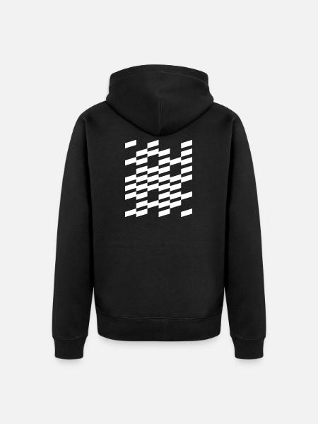 Diagonal Plaid Geometric design - Unisex Premium Organic Zip Hoodie - black