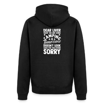 Camping Bonfire Camp Life Forest Camper - Unisex Premium Organic Zip Hoodie - black - Back - Nico (187cm)