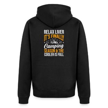 Camping Bonfire Camp Life Forest Camper - Unisex Premium Organic Zip Hoodie - black - Back - Nico (187cm)