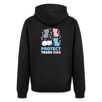 Pride Month LGBTQ – Schütze trans Kinder - Unisex Premium Bio Zip Hoodie - Schwarz - Hinten - Nico (187cm)