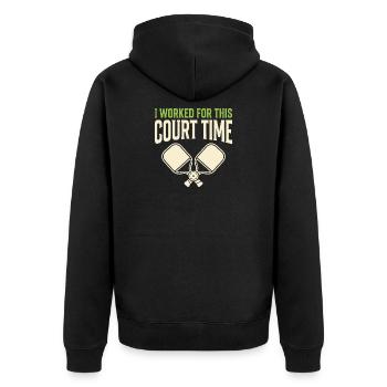 Pickleball Ruhestand Pickleball Geschenk Im - Unisex Premium Bio Zip Hoodie - Schwarz - Hinten - Nico (187cm)